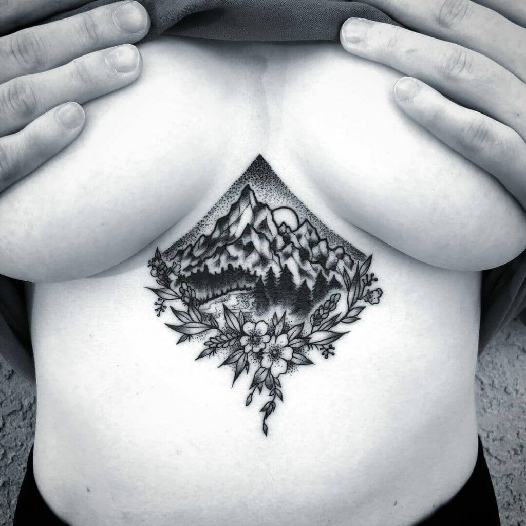 The Floral Mountain Tattoo Design