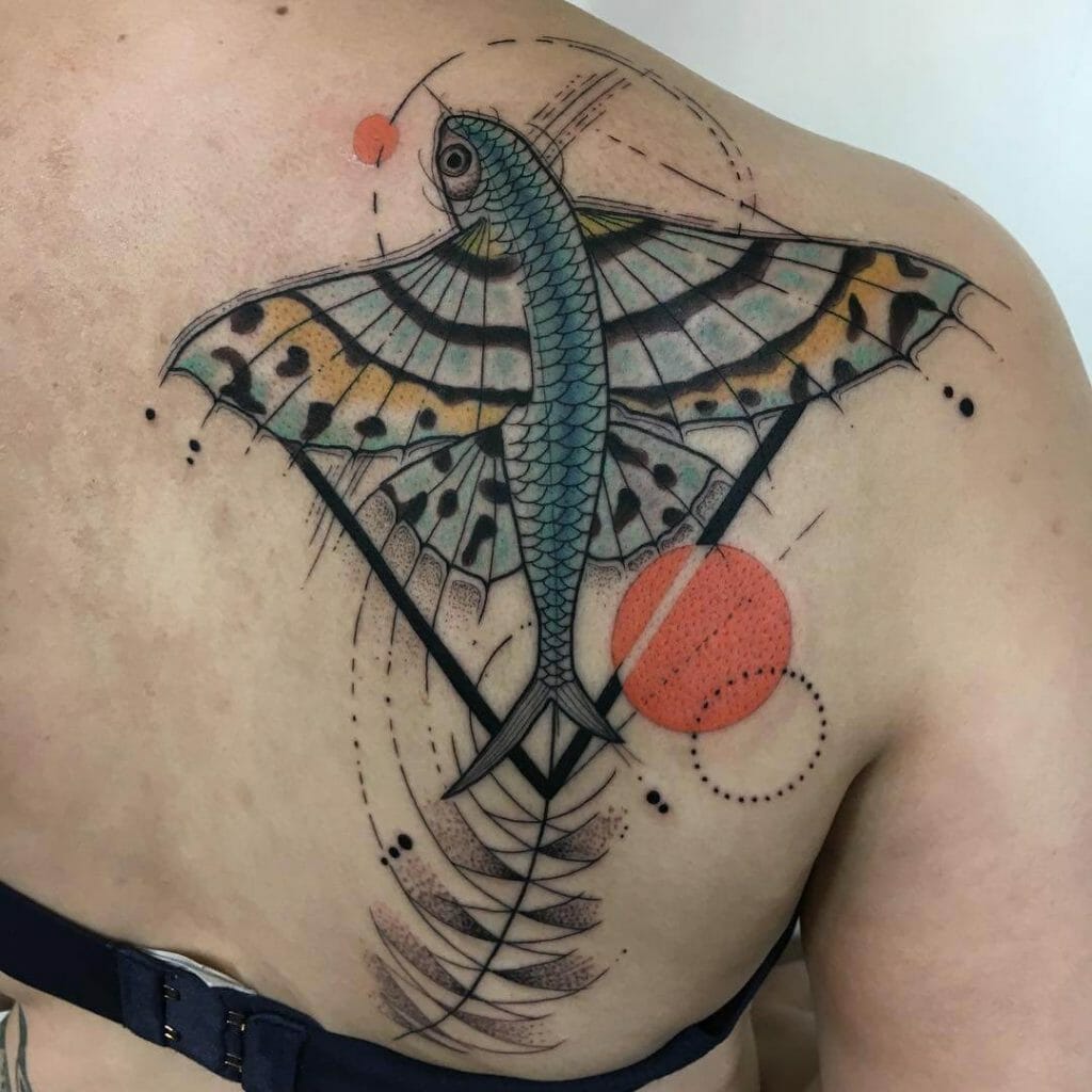 The Geometric Flying Fish Tattoo