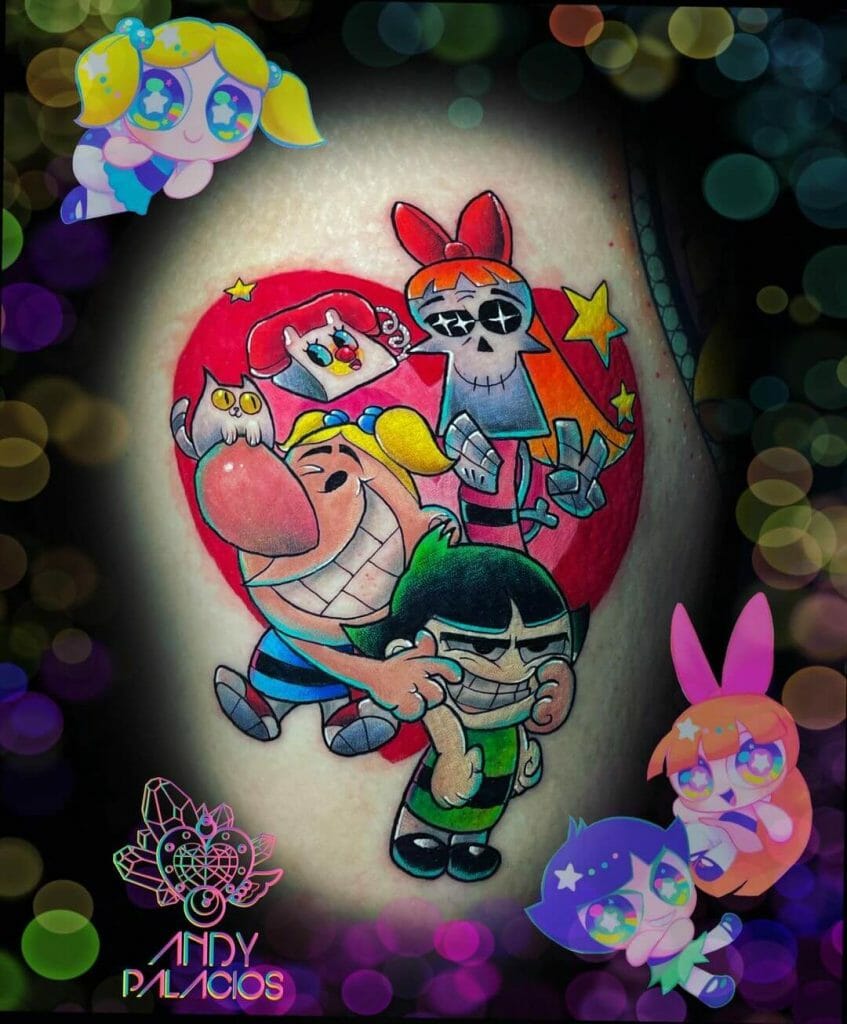 The Grim Adventures Tattoo for Fans Of The Powerpuff Girls