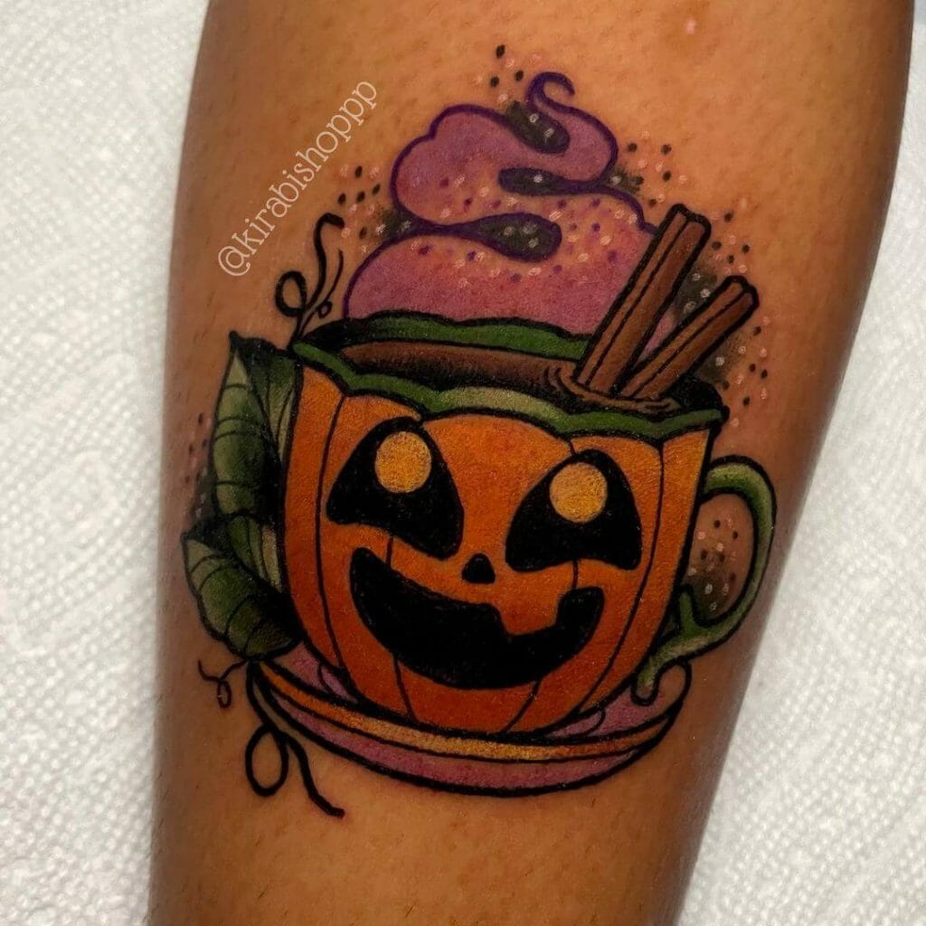 The Jack o' Lantern Pumpkin Coffee Tattoo