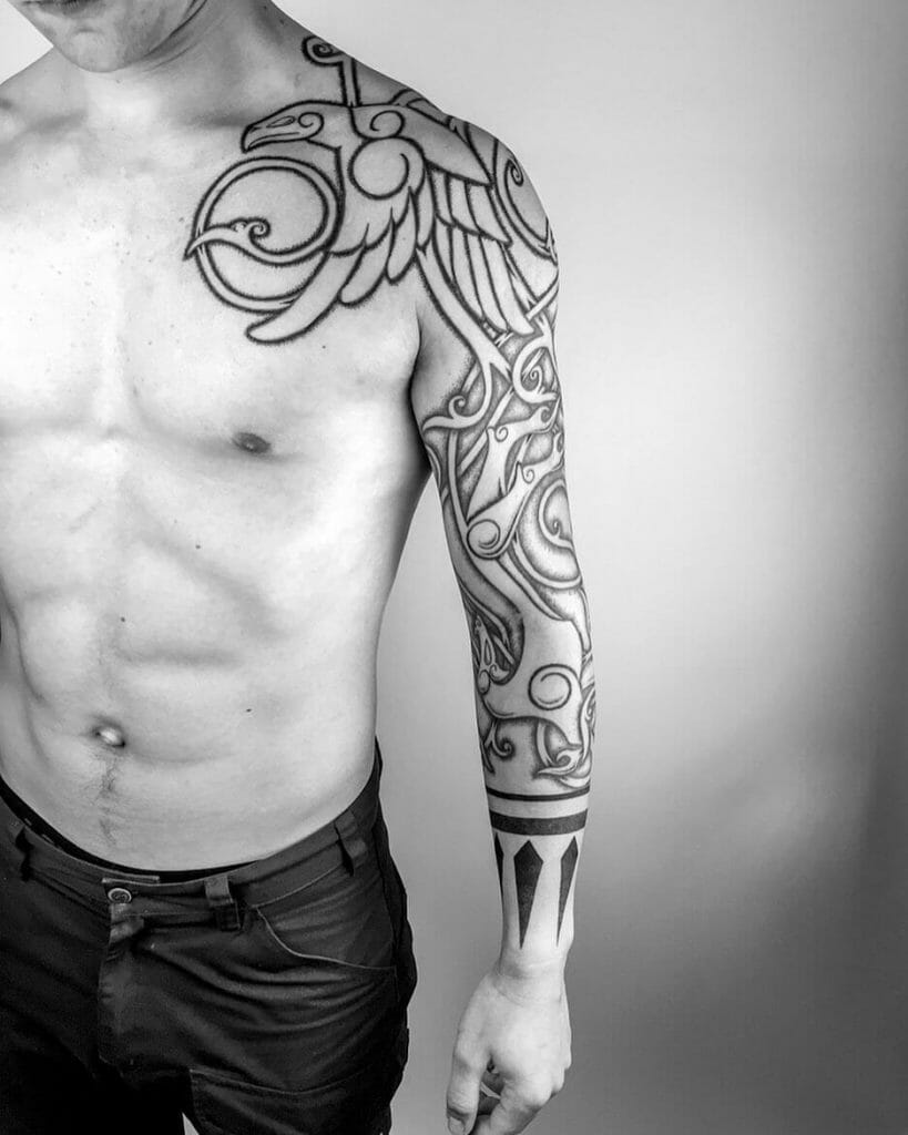 The 'Odin's Followers' Nordic Full Sleeve Tattoo