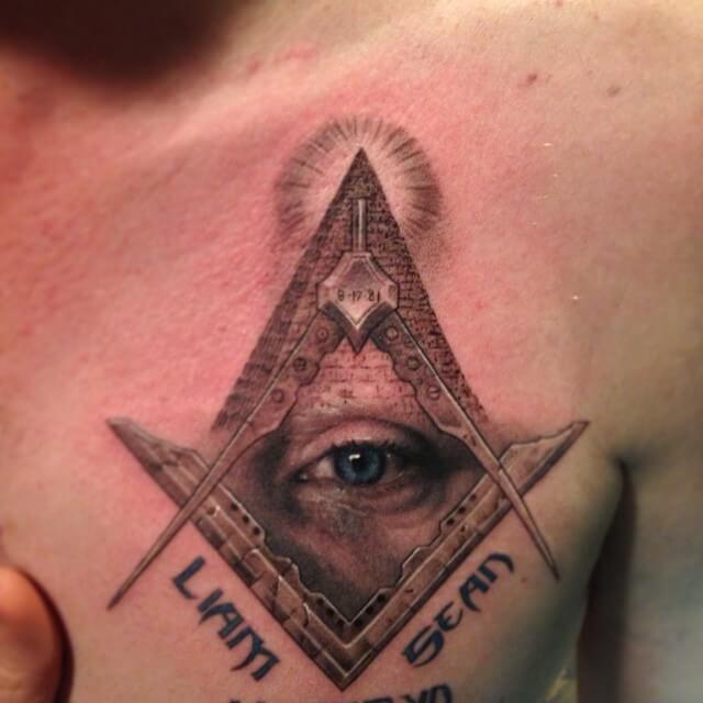 The Pyramidal Eye Masonic Tattoo Design
