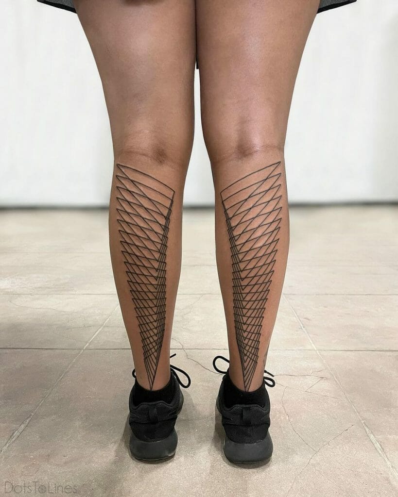 The Symmetrical Wings Leg Sleeve Tattoo