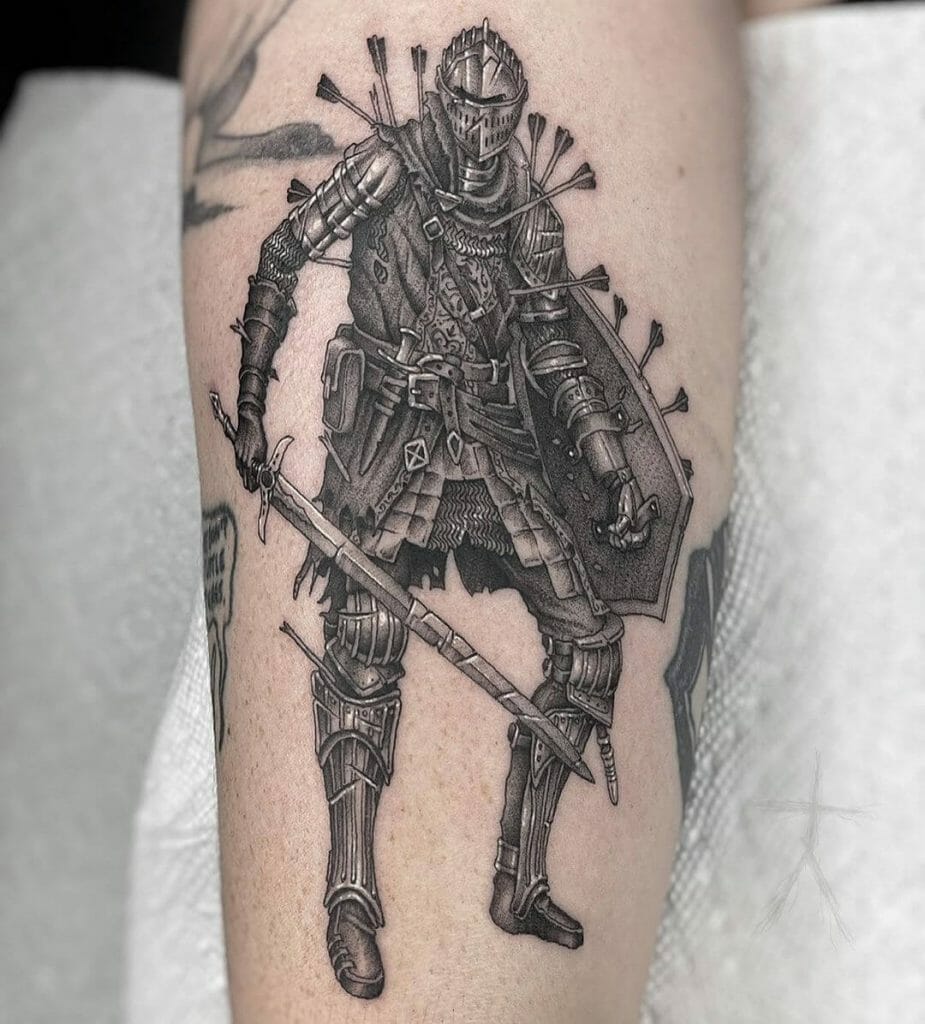 The Wounded Knight Tattoo (Pose 2)