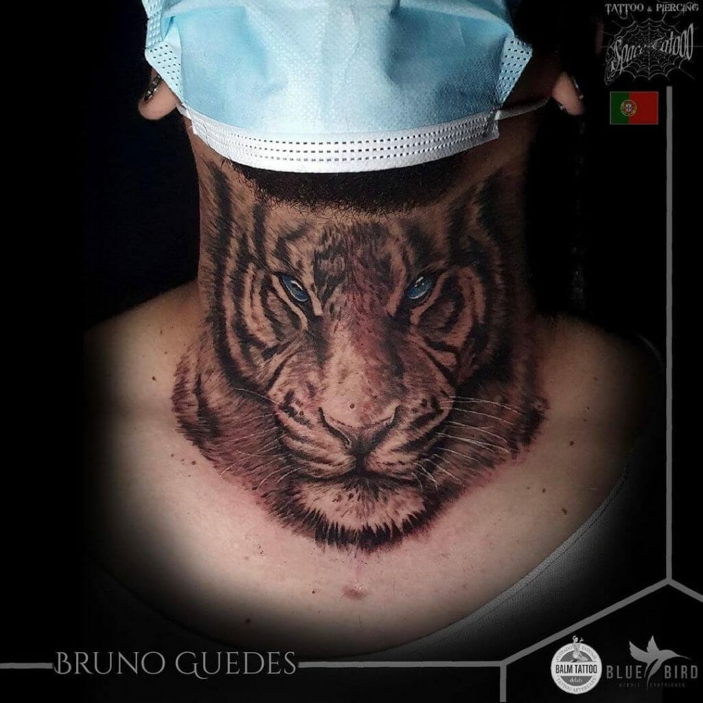 Tiger Black Neck Tattoo