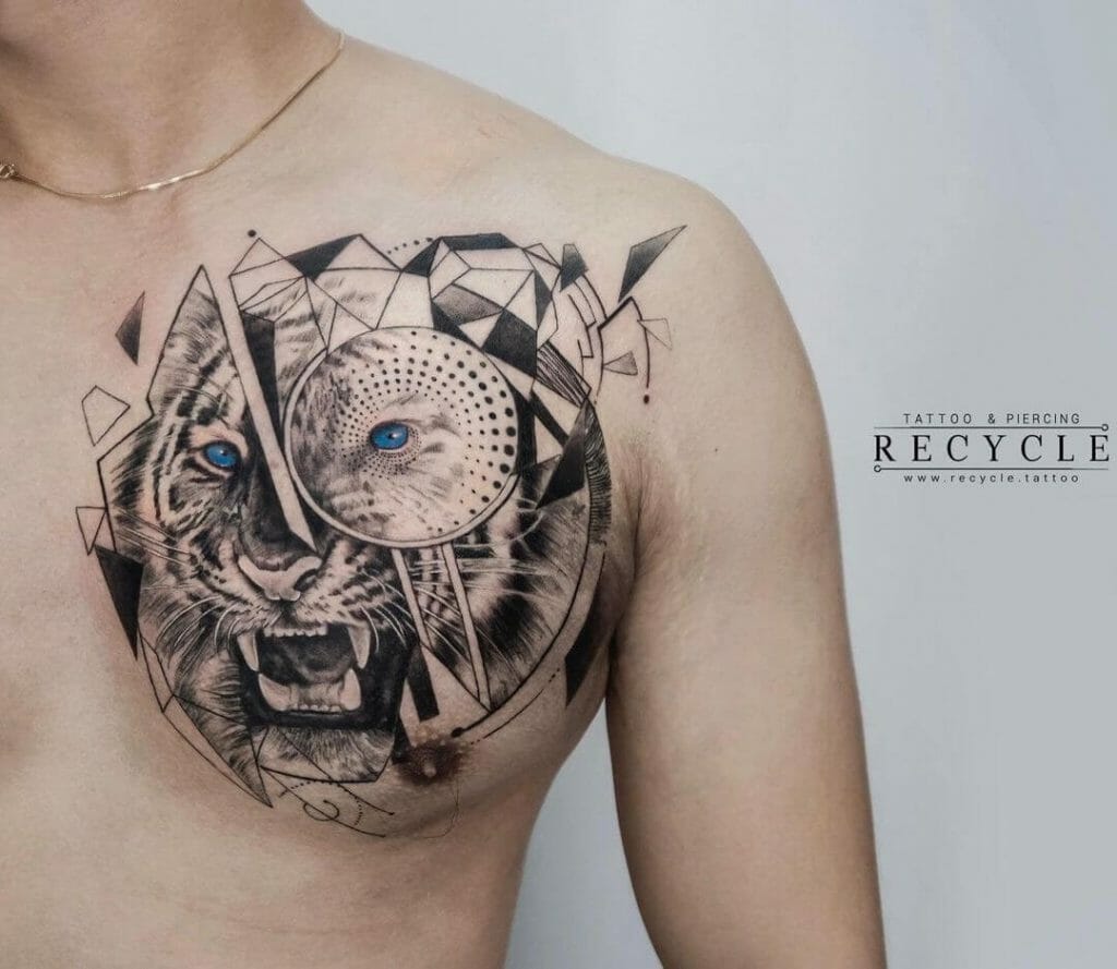 Tiger Chest Tattoo Design