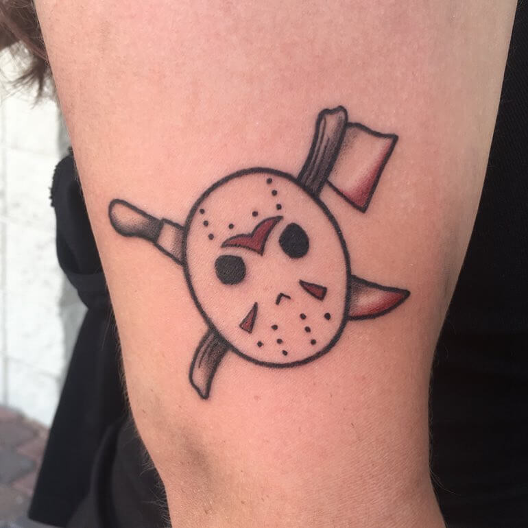 Tiny Jason Mask Tattoo Ideas