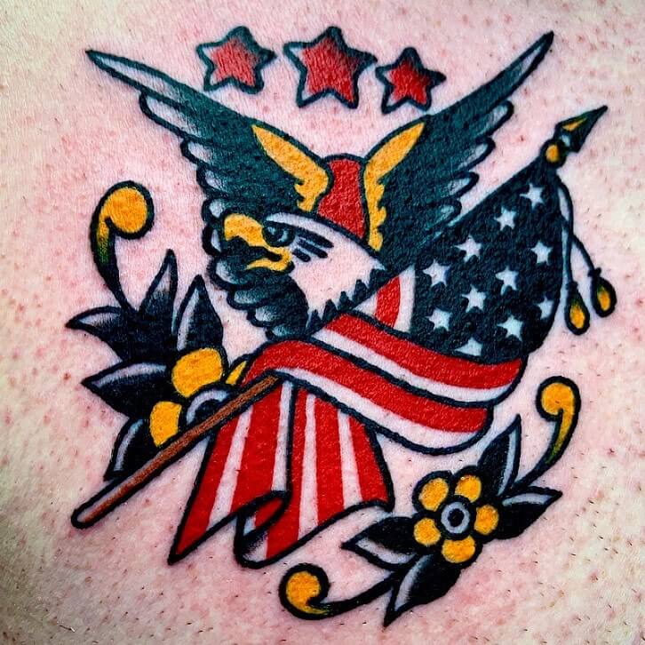 Traditional American Flag Tattoo Designs