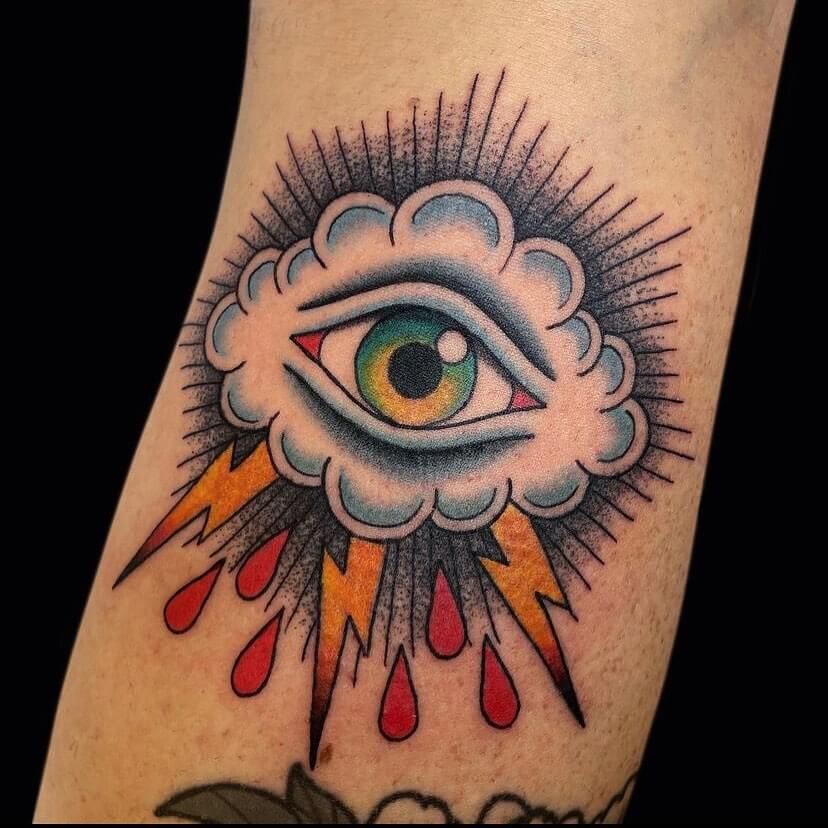 Traditional Color Eye Tattoos