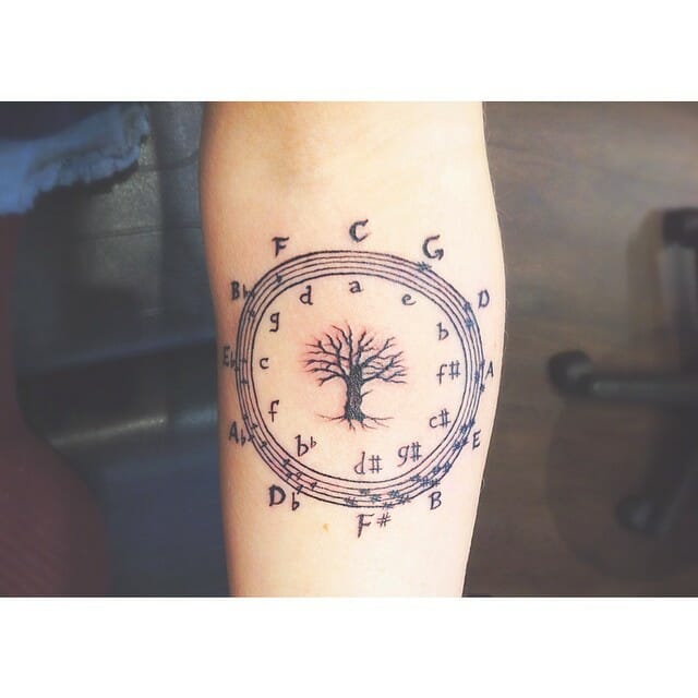 Tree In Circle Of Fifths Tattoo
