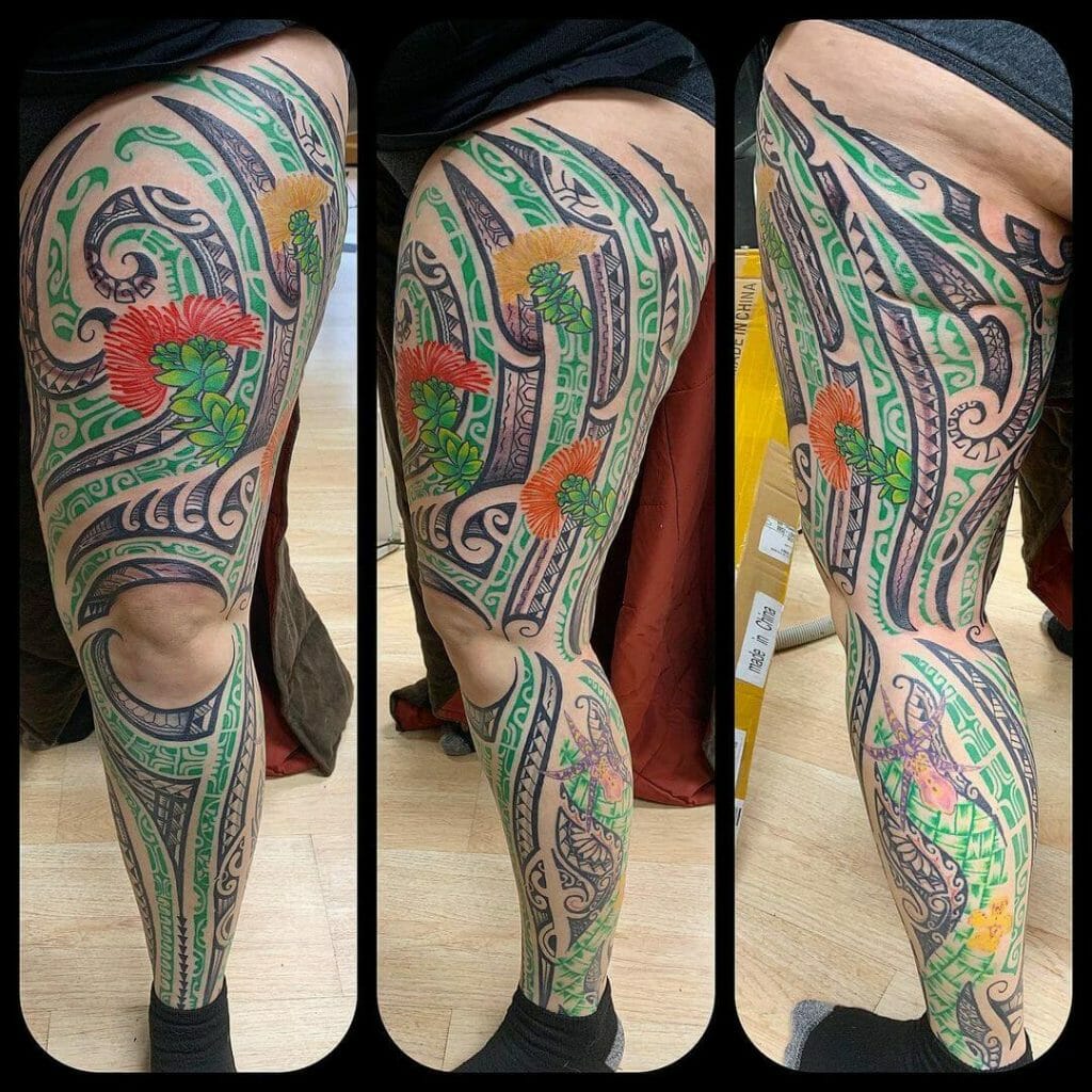 Tribal Leg Flower Art For Women