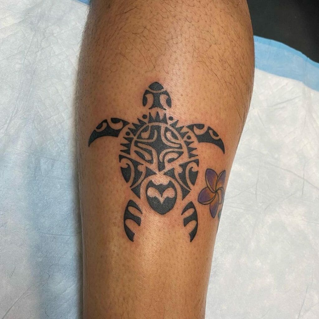 Tribal Mask Turtle Tattoo Design