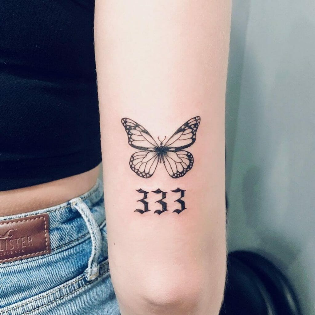 Triple 3 Butterfly Tattoo