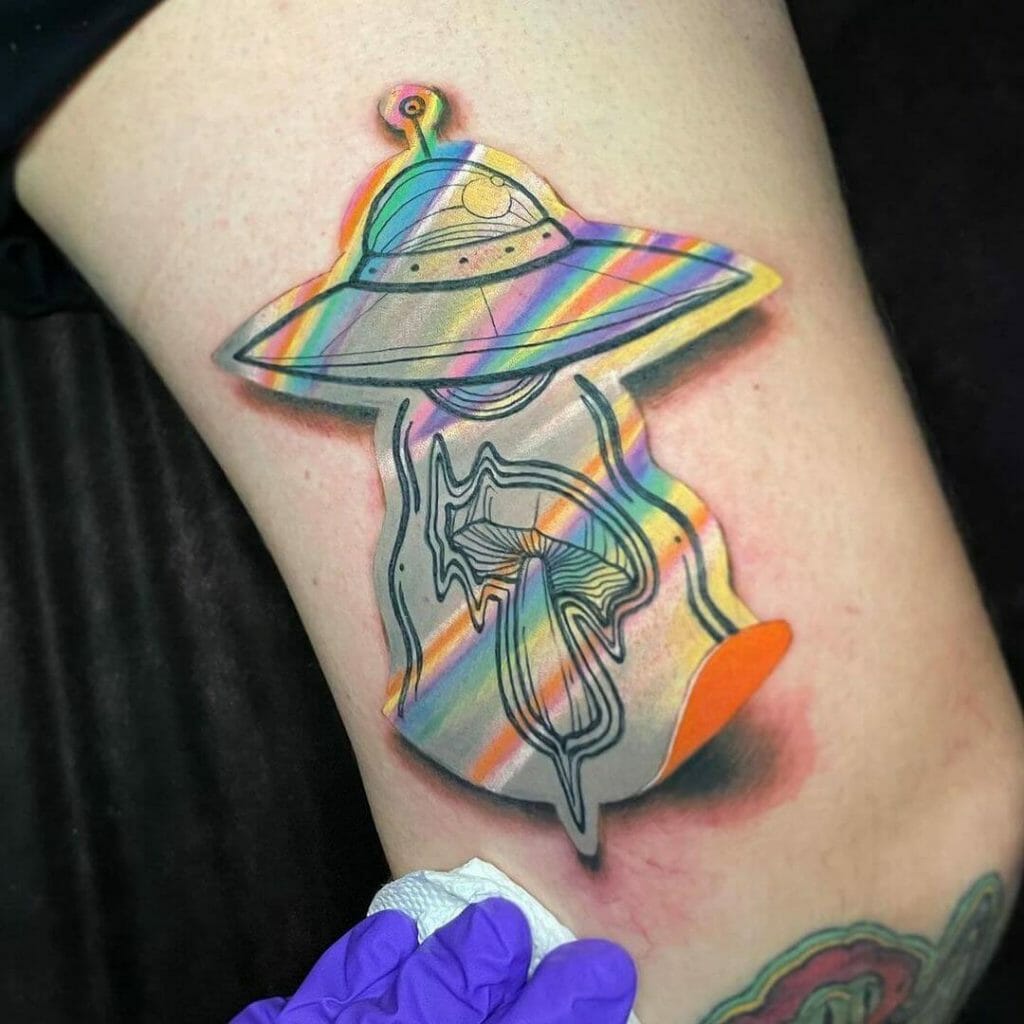 UFO Glow In The Dark Tattoo