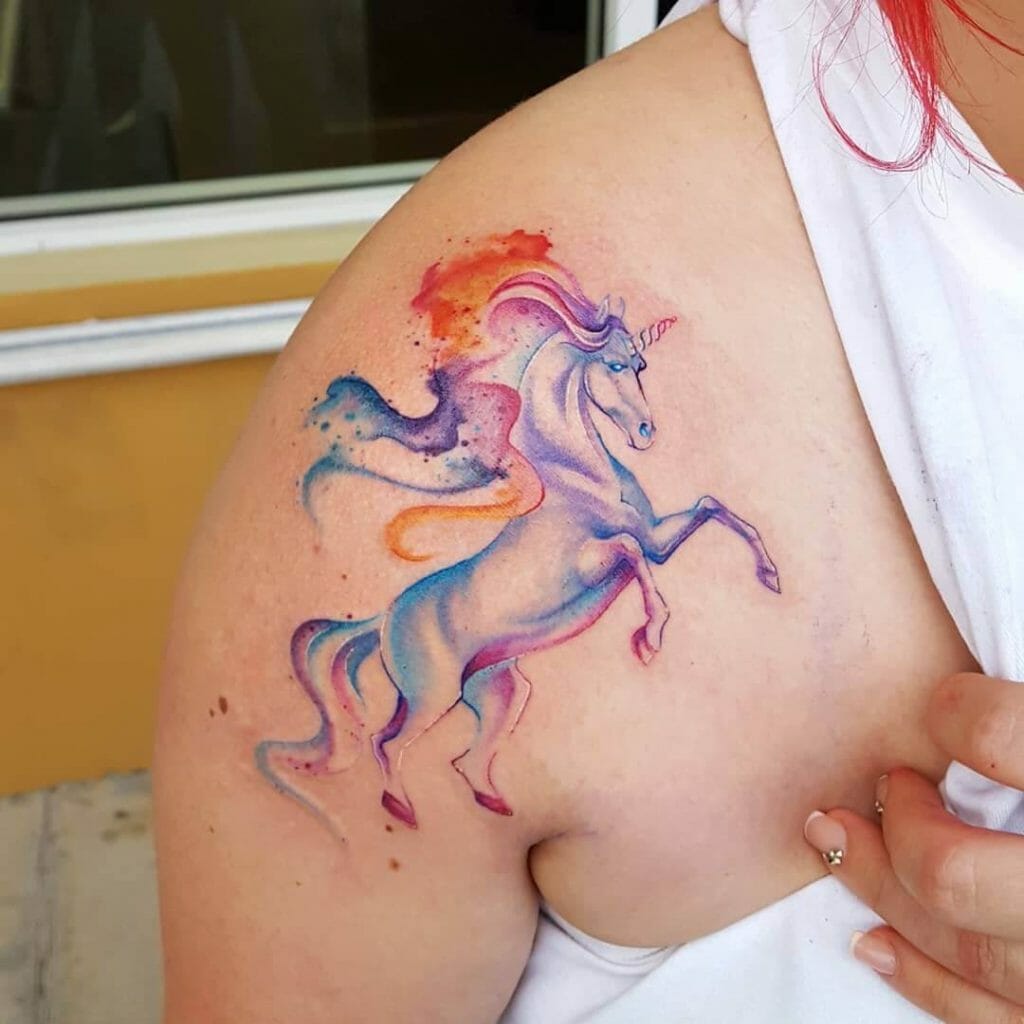 Unicorn Watercolor Horse Body Art