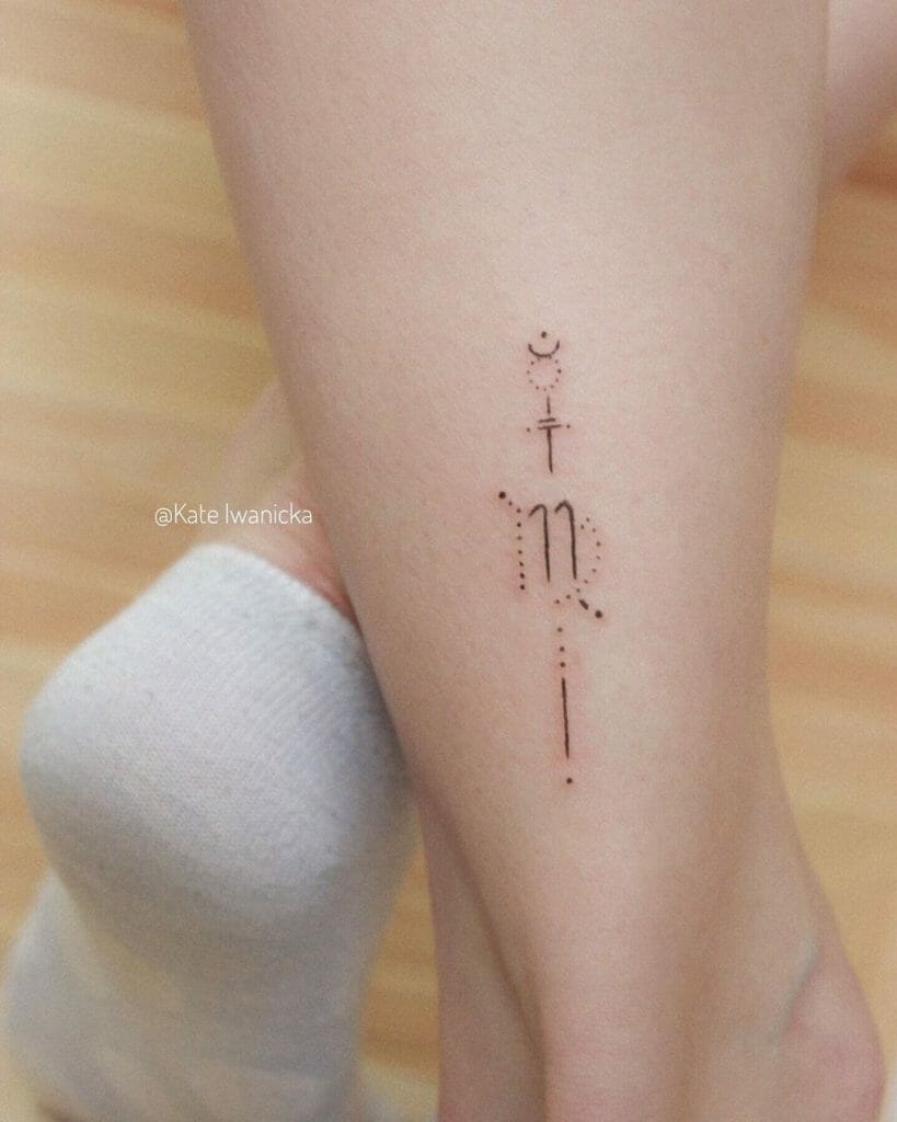 Unique Constellation Virgo Tattoo On Ankle
