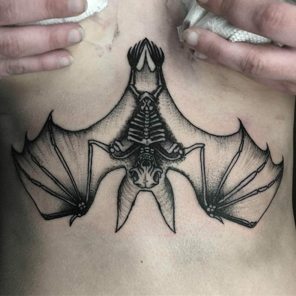 Up Side Down Bat Tattoo