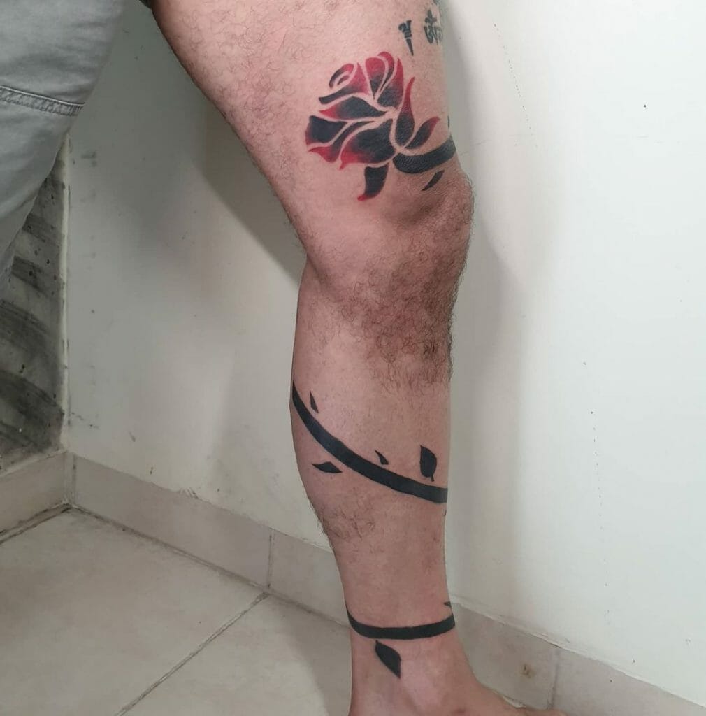 Vine Tribal Rose Tattoo