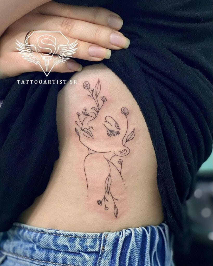 Women Made Of Flowering Plants Tattoo
