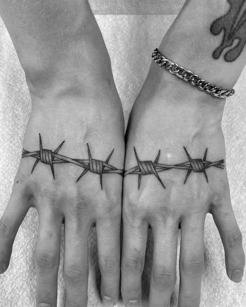 Wrist Barbed Wire Tattoo
