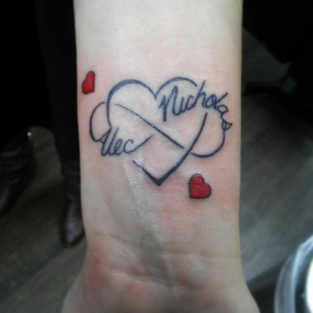 Infinity Tattoo With Hearts