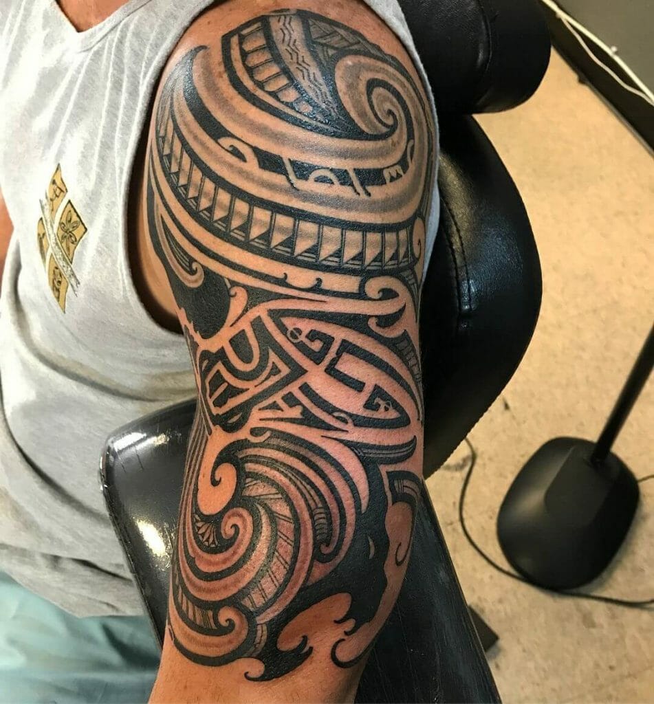 Zodiac And Tribal Aquarius Tattoo