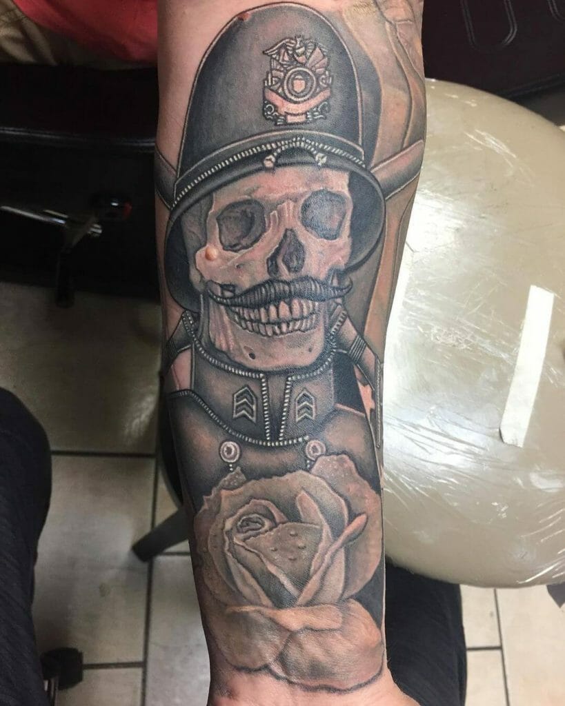 A Dead Skull Correctional Officer Tattoo