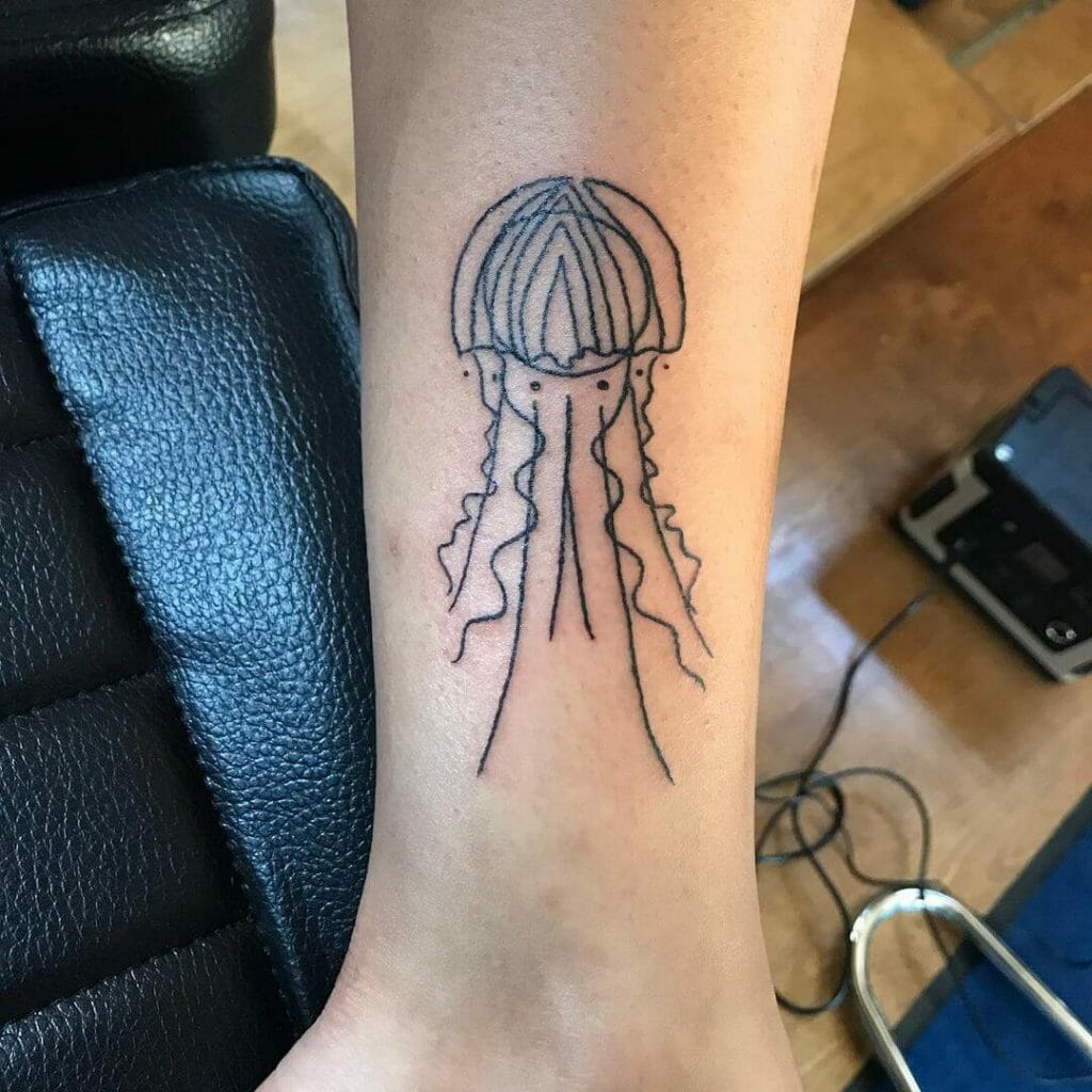 Abstract Geometric Jellyfish Tattoo Design