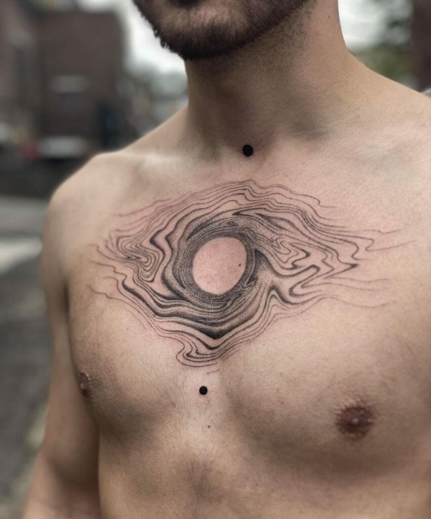 Abstract Small Chest Tattoos