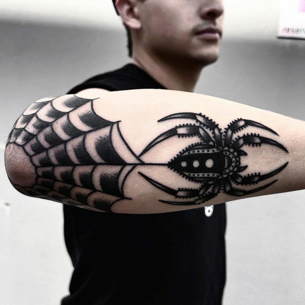 Black And Bold Spider Tattoos