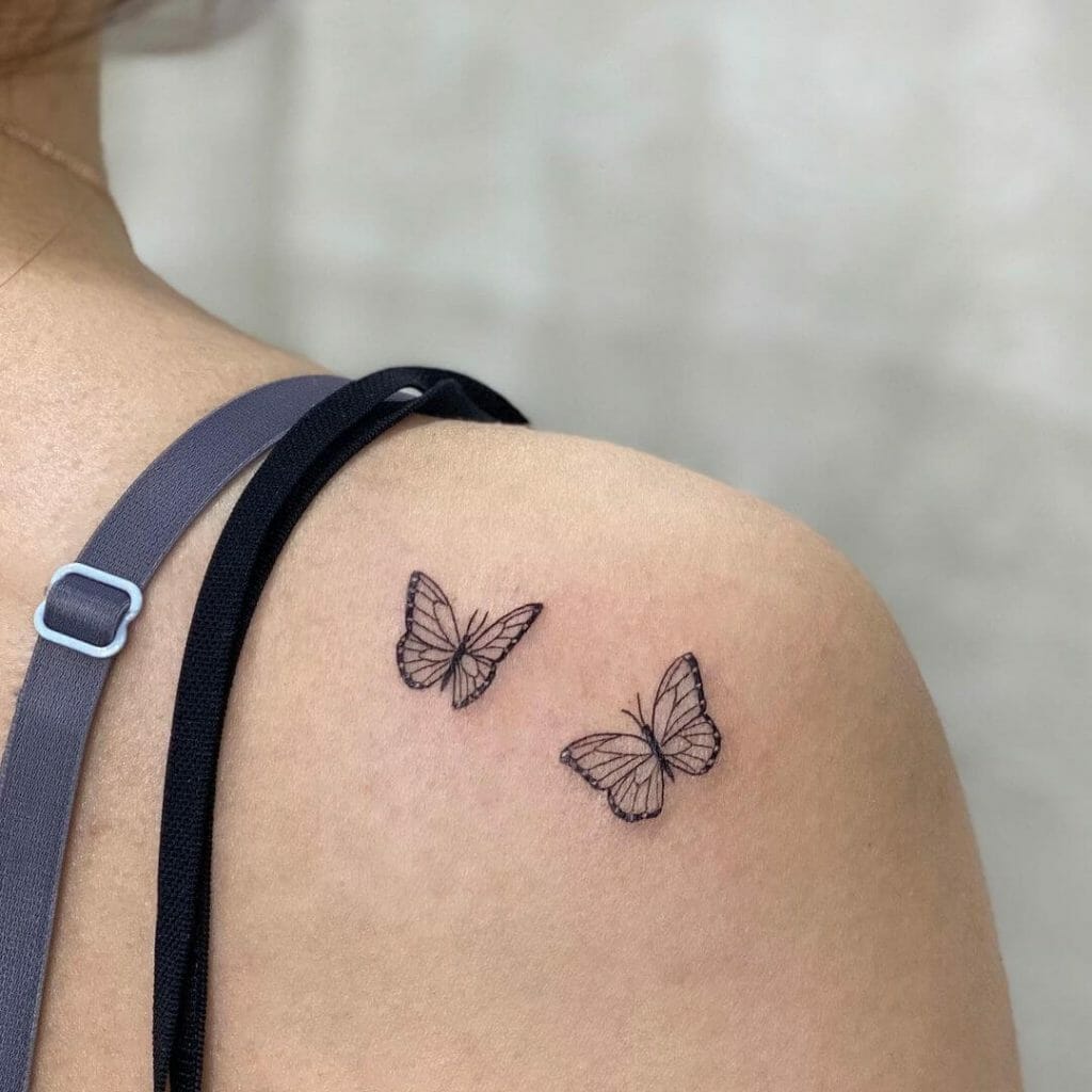 Butterfly Memorial Tattoo For Best Friend