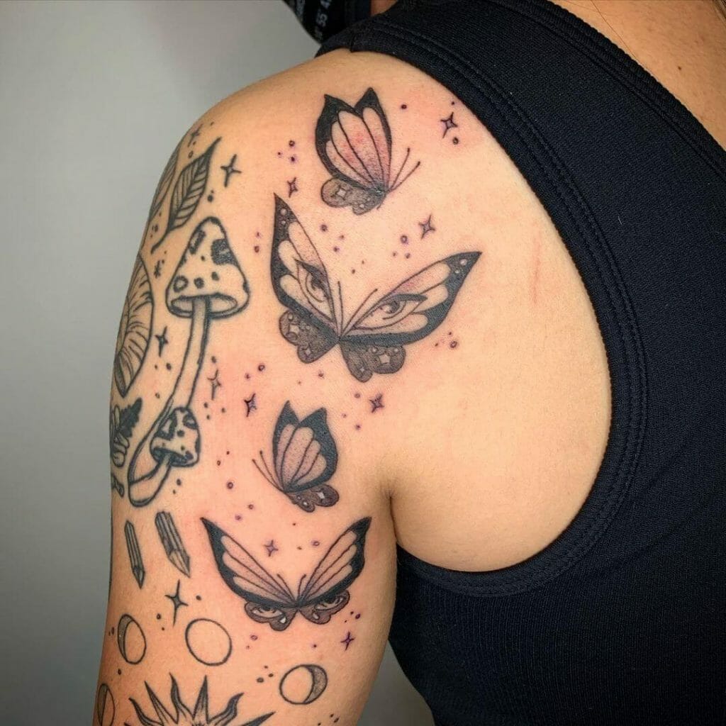 Butterfly Smoke Filler Tattoo Design 
