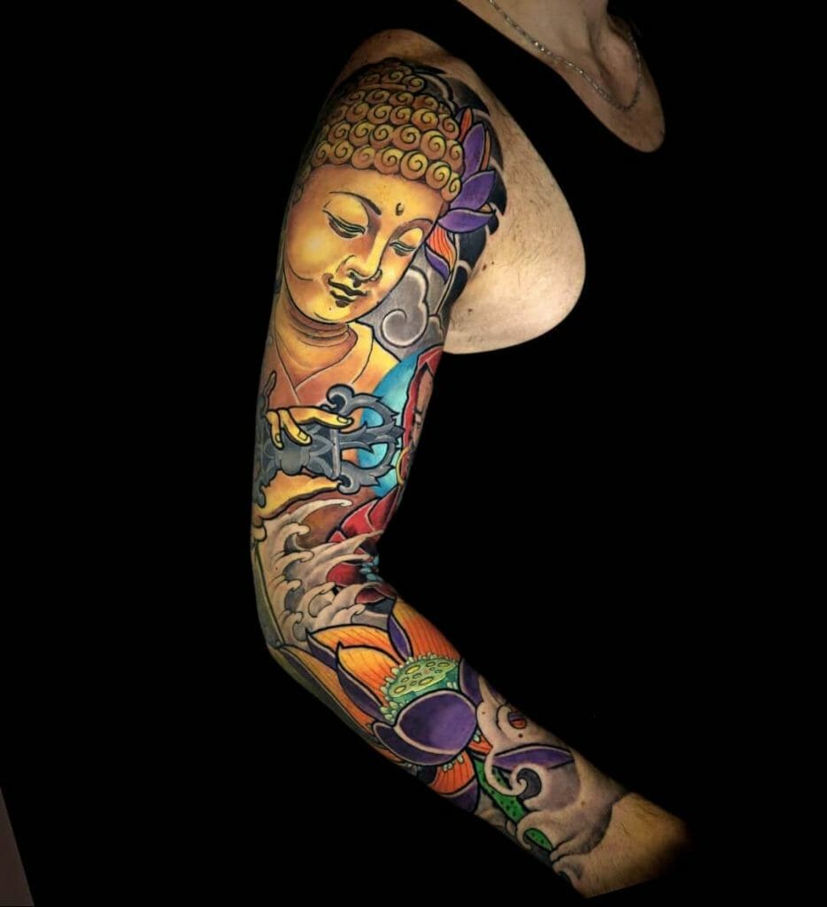 Consciousness As An Arm Sleeve Tattoo Design