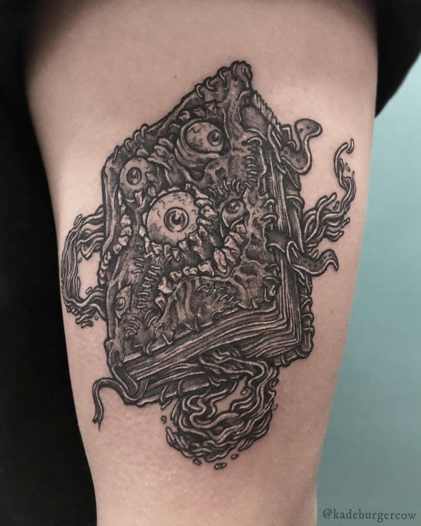 Creepy Necronomicon Tattoo