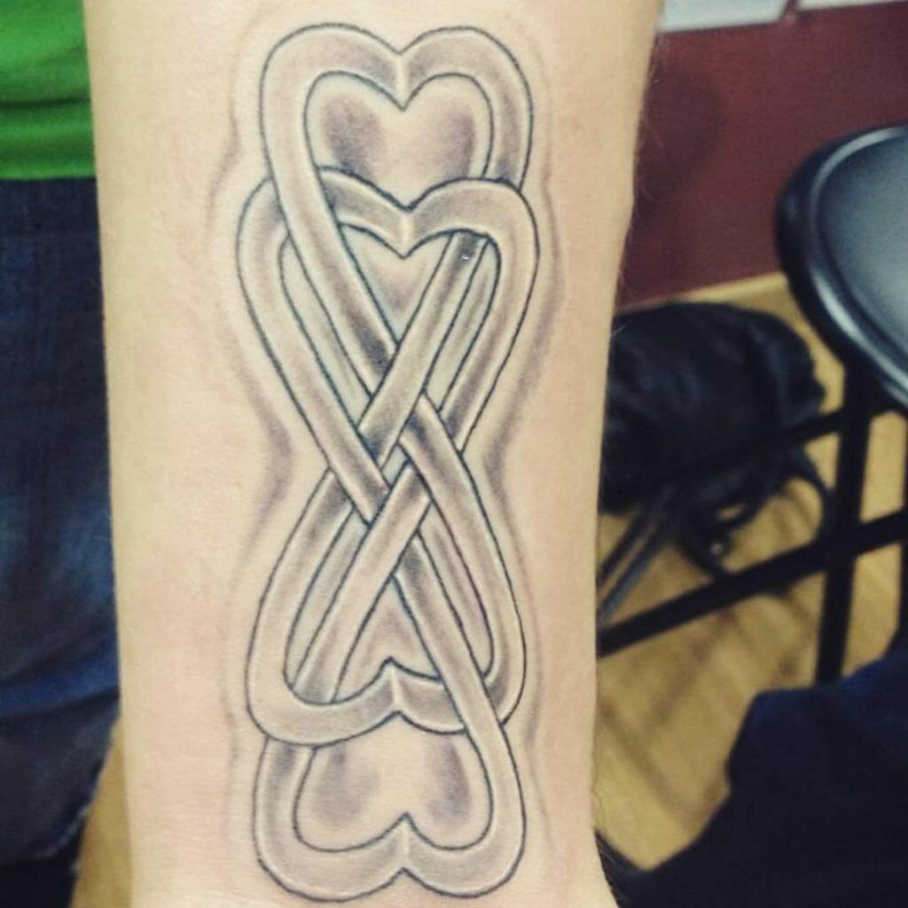 Double Heart Infinity tattoo