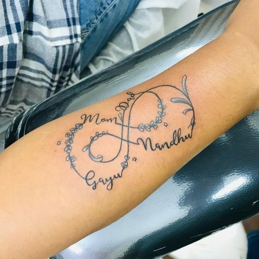 Double Infinity Tattoo With Names