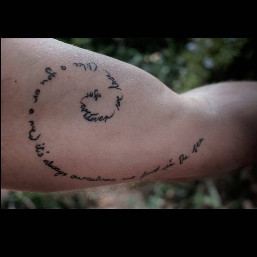 E. Cummings Poem Tattoo Spiral