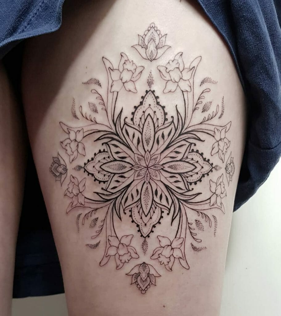 Elegant, Delicate Floral Mandala Tattoo