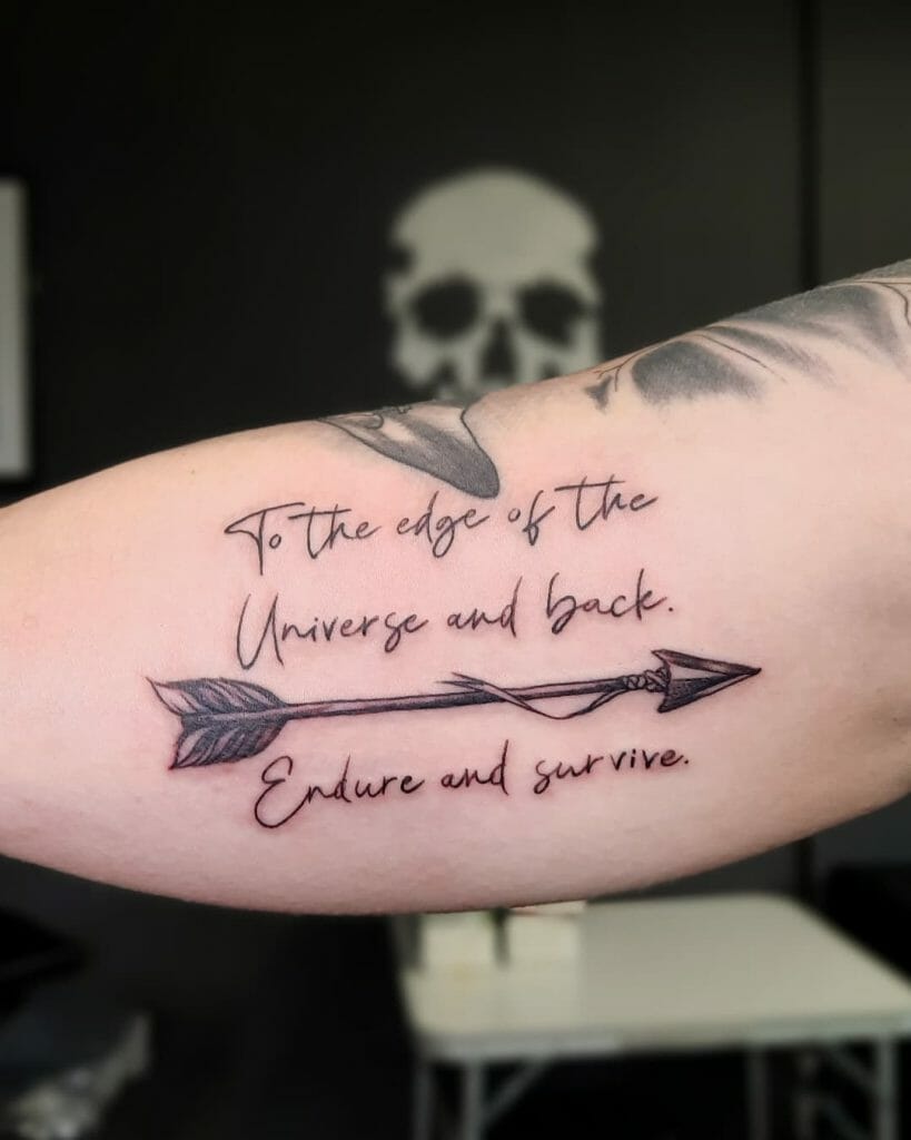 Endure And Survive Tattoo With Quote