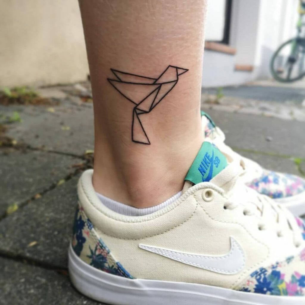 Fineline Origami Bird Tattoo