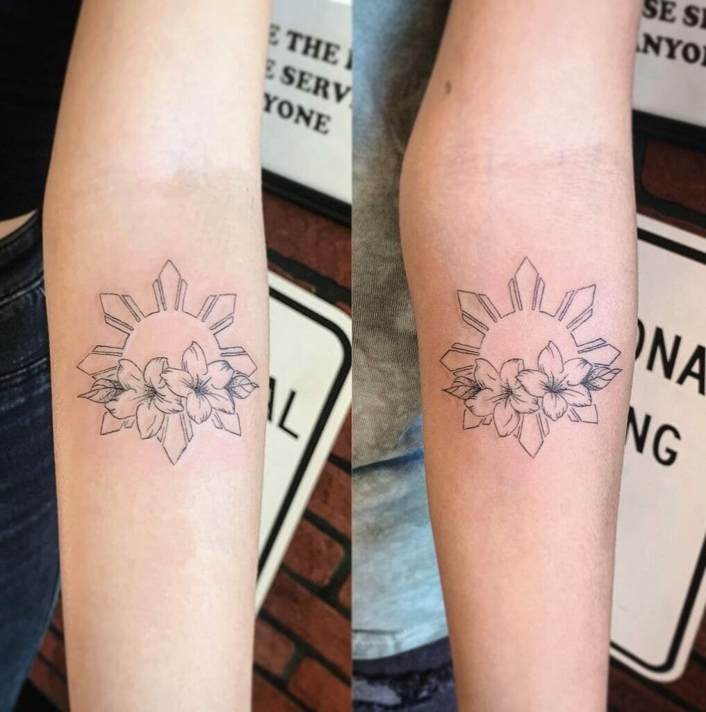 Floral Filipino Tattoos With The Sun