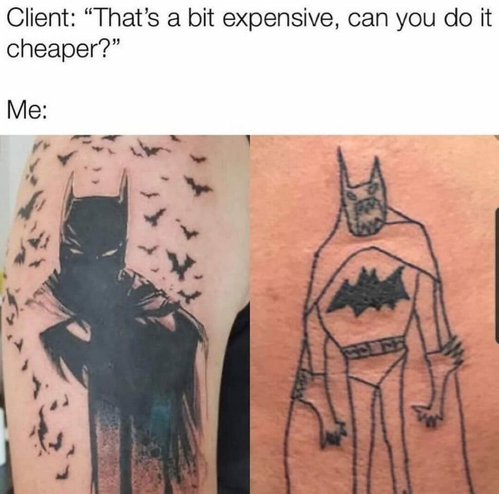 Funny Batman Bad Tattoo Meme