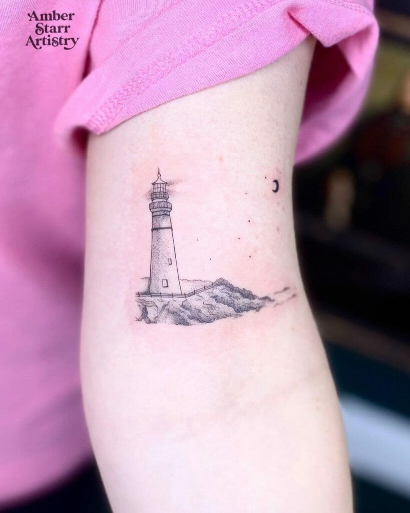 Lighthouse And The Sea Cool Meaningful Tattoo
