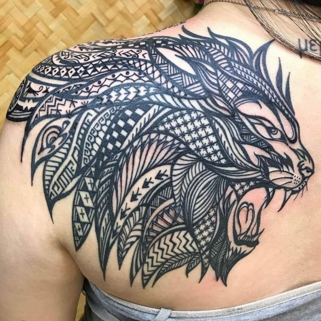 Lion With Filipino Tribal Tattoos