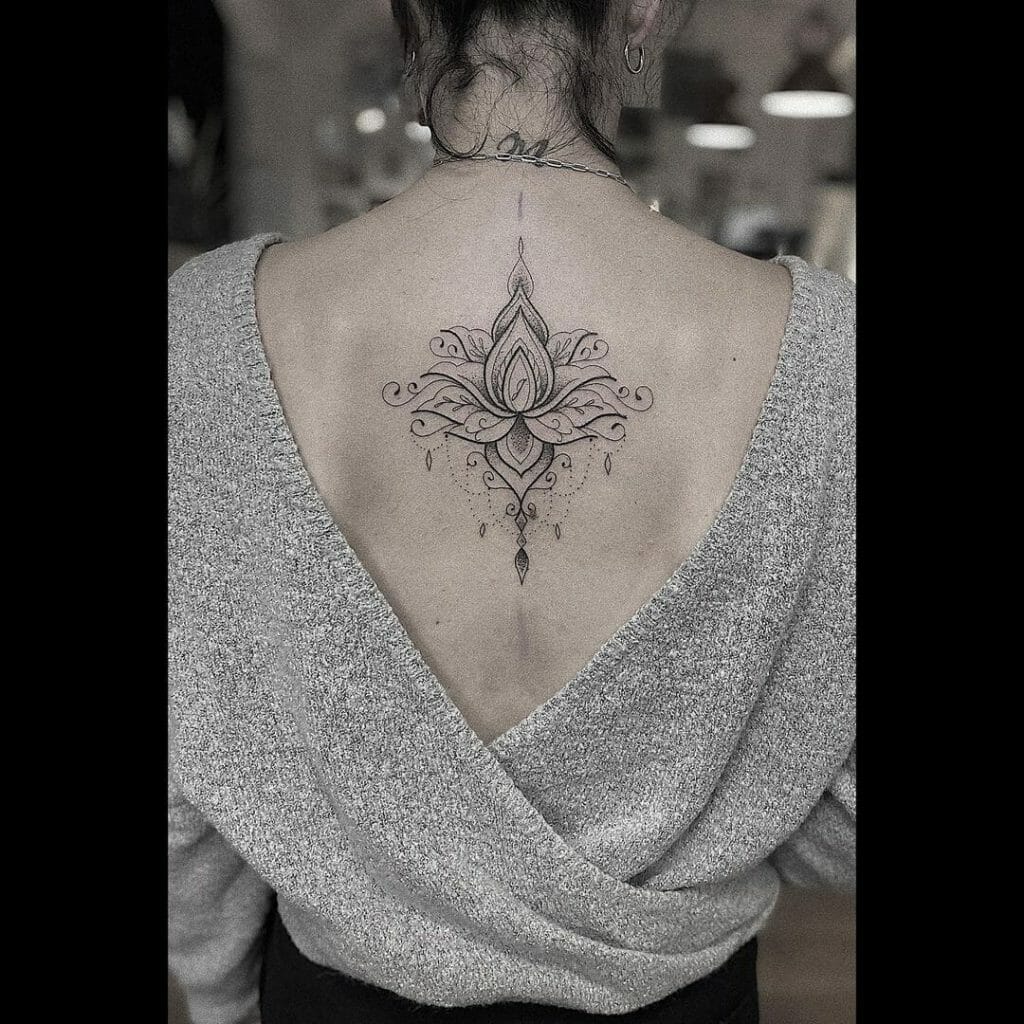 Lotus And Floral Mandala Tattoo Design