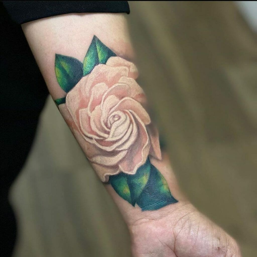 Lovely Colourful Gardenia Flower Tattoo Ideas