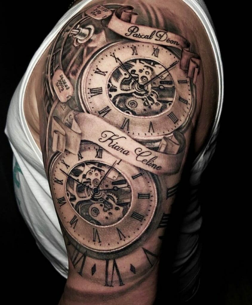 Meaningful Tattoo Of Time And Family