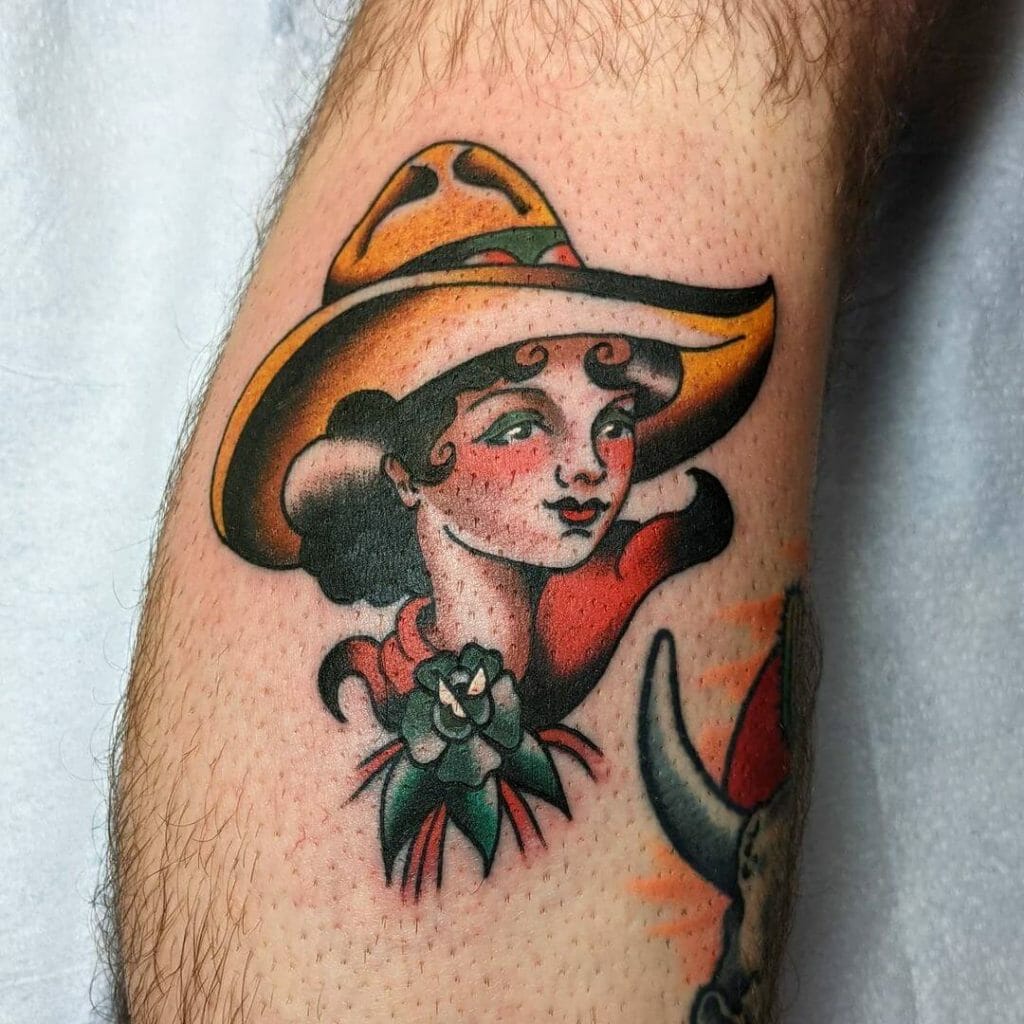 Mexican Tattoo Art Of Cowgirl