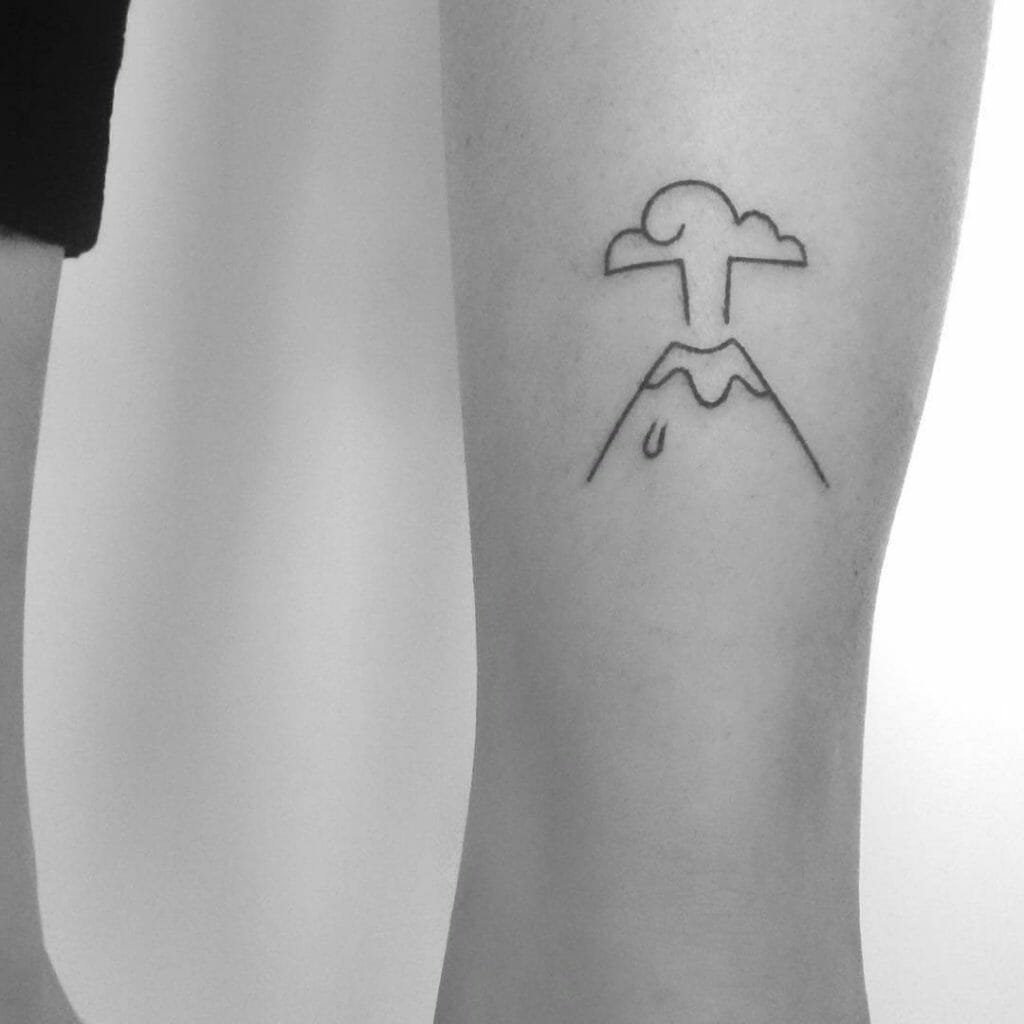 Minimalist Volcano Tattoos