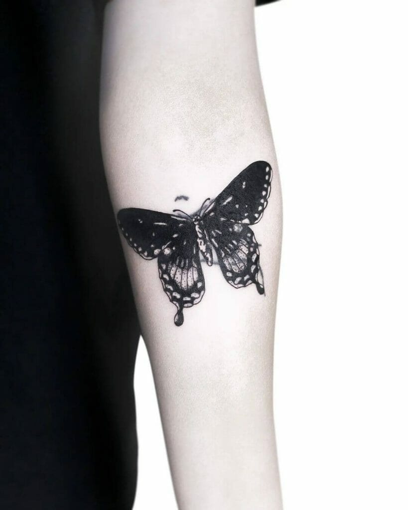 Monochrome Butterfly Tattoos